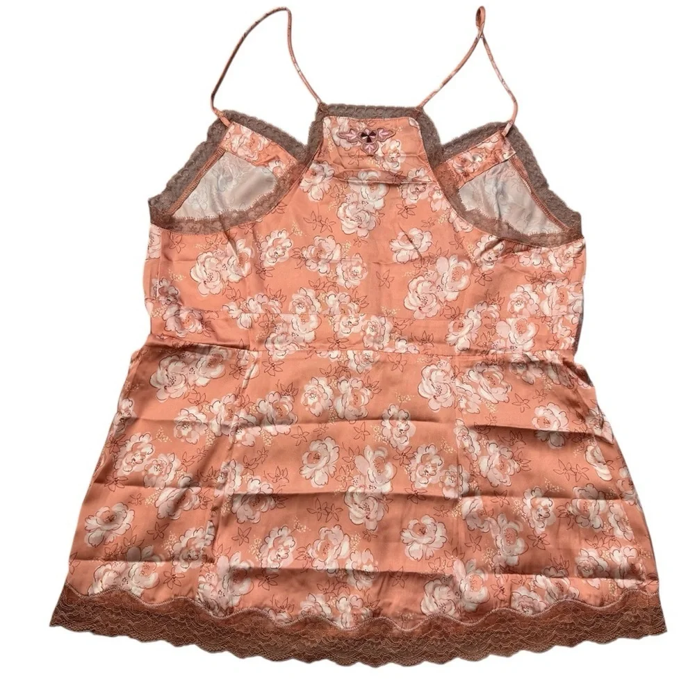 NWT New Free People Night Special Tangerine Combo Cami Top Size L